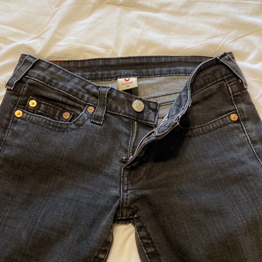 TRUE RELIGION Women’s Low Rise Skinny Black Jeans Size 29/8 Very Nice Condition - Picture 15 of 15